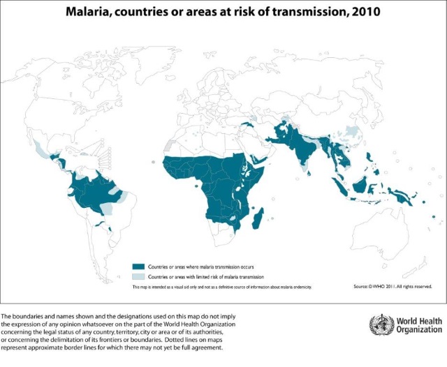 Mapa malarických oblastí